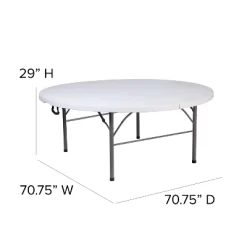 Flash Furniture 5.89-Foot Round Bi-Fold Granite White Plastic Banquet And Event Folding Table With Carrying Handle -Furniture Specialty Store GUEST 1143a389 7357 4fc5 9436 8e103fe4fb4f 1