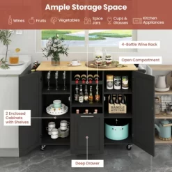 Costway Rolling Kitchen Island Utility Serving Cart With Drop Leaf Wine Rack Drawer -Furniture Specialty Store GUEST 121823f3 17f9 4c17 ac0e d3c13d8514b9