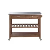 Sonoma Kitchen Cart With Stainless Steel Top Wire Brush Barnwood Brown - Boraam 1 Sonoma Kitchen Cart With Stainless Steel Top Wire Brush Barnwood Brown - Boraam -Furniture Specialty Store GUEST 1219330b 55f0 45db 9ff6 add80b7a67ab