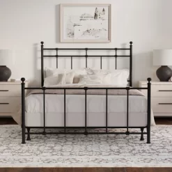 ELuxury Dexter Metal Modern Farmhouse And Footboard
