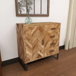 Contemporary Zigzag Pattern Mango Wood Cabinet Brown - Olivia & May 22 Contemporary Zigzag Pattern Mango Wood Cabinet Brown - Olivia & May -Furniture Specialty Store GUEST 12b96103 0348 49fb bd56 9ad7b881b7dd