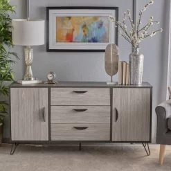 Sincere Mid Century Modern Multipurpose Cabinet Sonoma Gray - Christopher Knight Home