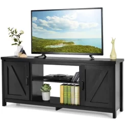 Costway 59'' TV Stand Media Console Center W/ Storage Cabinet For 65'' TV NaturalBlackCoffee -Furniture Specialty Store GUEST 12d20e43 695c 4255 aa1f 04ed106c3f73