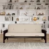 Full Size Holly Espresso Wood Arm Futon Frame With 6" Microfiber Mattress Tan - Room & Joy -Furniture Specialty Store GUEST 12ed7d09 c78e 4446 9fe1 46fc10eb5ffa