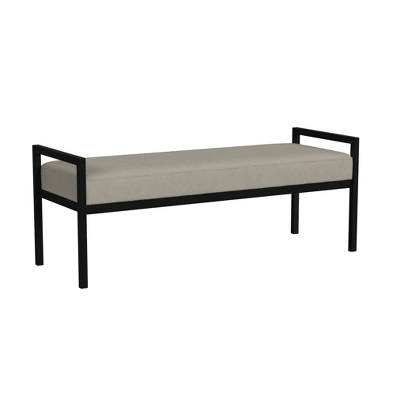 Modern Metal Bench Fawn Velvet - HomePop 3 Modern Metal Bench Fawn Velvet - HomePop