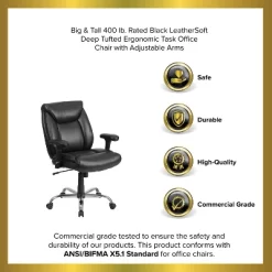 Emma And Oliver 400 Lb. Big & Tall Mid-Back Deep Tufted Ergonomic Task Office Chair & Arms -Furniture Specialty Store GUEST 1422a39f b06e 4a0b abcc b1e659548213