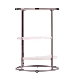 Lademore Round Side Table With Faux Stone Black - Aiden Lane