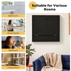 Costway Wall-Mount Floating Desk Foldable Space Saving Laptop Workstation -Furniture Specialty Store GUEST 15a669be 2cac 424e 9c0e 482b2046d8ac