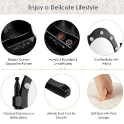 Vanity Table Set Detachable Makeup Table Dressing Desk With Mirror & Cushioned Stool Brown/White/Black -Furniture Specialty Store GUEST 15e19938 4465 4d2d 959c aa592e0fe219