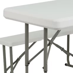 Emma And Oliver 3 Piece Portable Plastic Folding Bench And Table Set -Furniture Specialty Store GUEST 16657b55 30d6 4053 a0a6 87d0bb793c92