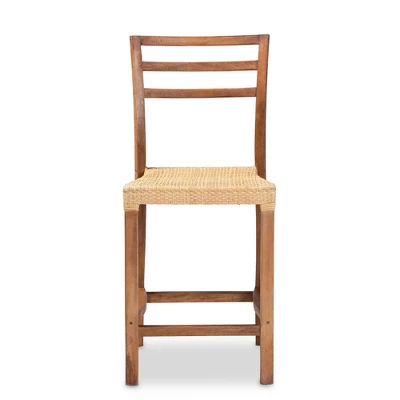 Arthur Wood And Rattan Counter Height Barstool Natural/Walnut - Bali & Pari 4 Arthur Wood And Rattan Counter Height Barstool Natural/Walnut - Bali & Pari - Image 2
