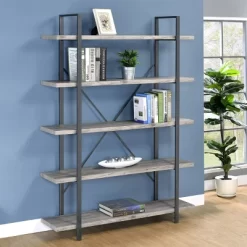70" Cole 5 Shelf Bookcase With Frame - Coaster