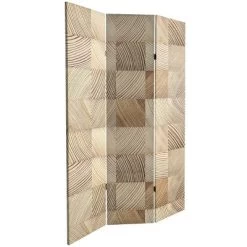 6" Double Sided Pale Wood Pattern Canvas Room Divider Brown - Oriental Furniture -Furniture Specialty Store GUEST 17255139 1911 469e ad94 ff66fdd3a07a