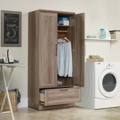 Homeplus Wardrobe Salt Oak - Sauder -Furniture Specialty Store GUEST 1746a73b 59bd 4744 8f63 c3f4db1b0716