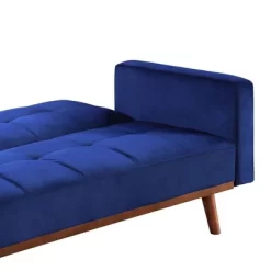 76" Tanitha Sofa Blue Velvet/Natural Finish - Acme Furniture -Furniture Specialty Store GUEST 1763d095 efce 4c07 913b 863af471937d