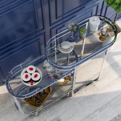 Carrowdore Glass Shelf Serving Cart Chrome/Clear - MiBasics -Furniture Specialty Store GUEST 17dbe79e fbd3 4ecd ba99 cfb178365180