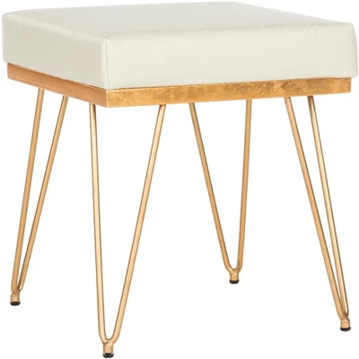 Jenine Faux Ostrich Square Bench - Cream/Gold - Safavieh 4 Jenine Faux Ostrich Square Bench - Cream/Gold - Safavieh - Image 2