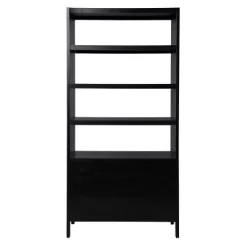 74" Groveholme Bookcase/Storage Shelf Black/Gold - Aiden Lane -Furniture Specialty Store GUEST 18d983bd b80d 4893 9b09 24f6b1050fda