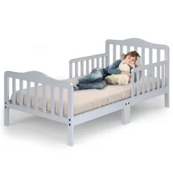 Costway Kids Toddler Wood Bed Bedroom Furniture W/ Guardrails Black/Brown/Grey/White 26 Costway Kids Toddler Wood Bed Bedroom Furniture W/ Guardrails Black/Brown/Grey/White -Furniture Specialty Store GUEST 199bd50a 21c3 418d 87c4 4100bacc82d2