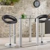 Tangkula Set Of 4 PU Leather Bar Stools Adjustable Kitchen Counter Chairs Black