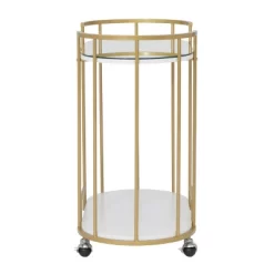 Pavillion 2 Tier Oval Bar Serving Cart Shelves With Glass Mirror Gold - Studio Designs -Furniture Specialty Store GUEST 1ad9746e 6a90 4b8d 8fd2 d6dfbb2db1be