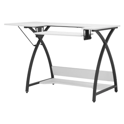Comet Plus Sewing/Office Table With Fold Down Top, Height Adjustable Platform And Bottom Storage Shelf Black/White - Sew Ready 6 Comet Plus Sewing/Office Table With Fold Down Top, Height Adjustable Platform And Bottom Storage Shelf Black/White - Sew Ready - Image 4