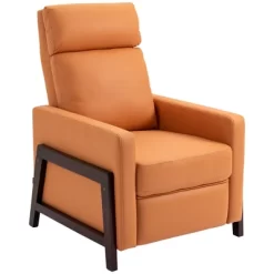 HOMCOM Manual Recliner Chair For Living Room Bedroom, Reclining Sofa Armchair With Footrest, Orange -Furniture Specialty Store GUEST 1b49531d 783d 4423 89c4 83b60009f104