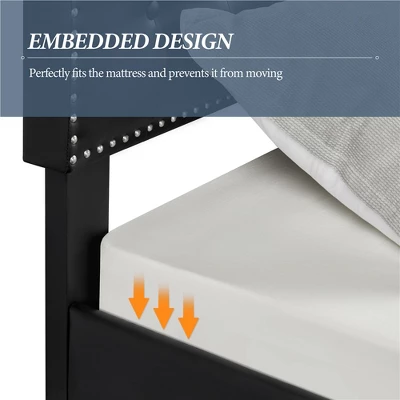 Yaheetech Upholstered Bed Frame With Button-Tufted Headboard 10 Yaheetech Upholstered Bed Frame With Button-Tufted Headboard - Image 8