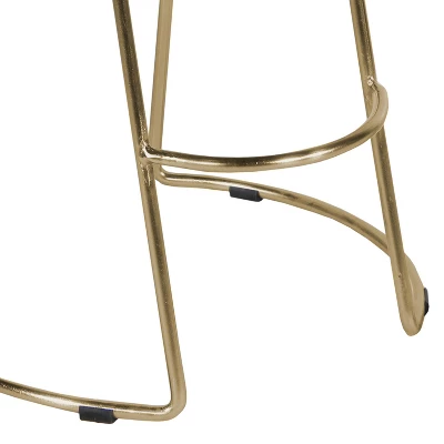 Farmhouse Counter Height Barstool With Wooden Saddle Seat And Tubular Frame - The Urban Port 6 Farmhouse Counter Height Barstool With Wooden Saddle Seat And Tubular Frame - The Urban Port - Image 4