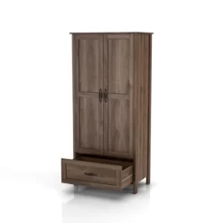 Nurembo 1 Drawer Wardrobe Closet Distressed Walnut - HOMES: Inside + Out -Furniture Specialty Store GUEST 1cffac1b 4d43 4246 ba00 dcd7f34704bd