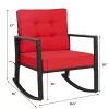 Costway Patio Rattan Rocker Chair Outdoor Glider Wicker Rocking Chair Cushion Lawn Red -Furniture Specialty Store GUEST 1d5f2be9 9910 4200 86d7 2dc6423851ae