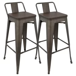 Set Of 2 30" Oregon Industrial Low Back Barstools - LumiSource 16 Set Of 2 30" Oregon Industrial Low Back Barstools - LumiSource -Furniture Specialty Store GUEST 1d79c9d6 8088 459c b7ea a79bd75890df