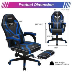 Costway Massage Gaming Chair Racing Recliner Computer Desk Chair W/Footrest -Furniture Specialty Store GUEST 1dd6307d dd54 4841 80ca 502ea38724d8