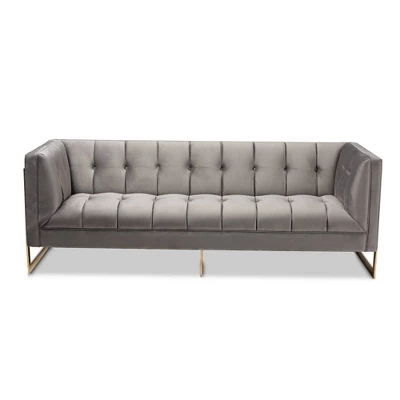 Ambra Velvet Sofa - Baxton Studio 3 Ambra Velvet Sofa - Baxton Studio