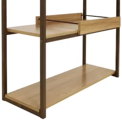 Sunnydaze Decor Sunnydaze Industrial-Style, 3-Shelf Sofa Table With Removable Serving Tray - Brown - 28.25 In -Furniture Specialty Store GUEST 1dee8a58 c0c5 4022 879a b0b0d33aa680