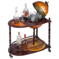 Design Toscano Old World Extended Shelf Italian Replica Globe Bar Cart