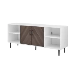 Angelo Modern 2 Door Bookmatch TV Stand For TVs Up To 65" Ash Brown/White - Saracina Home -Furniture Specialty Store GUEST 1eb81ab5 8b87 45cc a487 70a62c21b47f