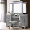 2pc Mallery Vanity Set With Stool Silver - HOMES: Inside + Out -Furniture Specialty Store GUEST 1ec0075e 746a 4d85 8ba4 8ba59867701e