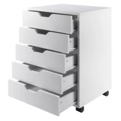 Halifax 5 Drawer Cabinet With Casters White - Winsome