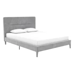 Westerleigh Upholstered Platform Bed With Minimalist Tufted Headboard Light Gray - CosmoLiving By Cosmopolitan -Furniture Specialty Store GUEST 1fbc4b9a bed8 4e5e b823 4acbea778f2b