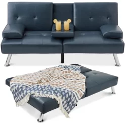 Best Choice Products Modern Faux Leather Convertible Futon Sofa W/ Removable Armrests, Metal Legs, 2 Cupholders 23 Best Choice Products Modern Faux Leather Convertible Futon Sofa W/ Removable Armrests, Metal Legs, 2 Cupholders -Furniture Specialty Store GUEST 1ff9d19d f94b 49a8 95ca cdfb2f7e0039