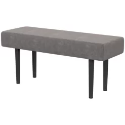 HOMCOM 39.25" End Of Bed Bench, Upholstered Entryway Bench With Steel Legs, Bedroom Bench, Gray -Furniture Specialty Store GUEST 1ffa14eb d793 433e 9345 fd22212a063d