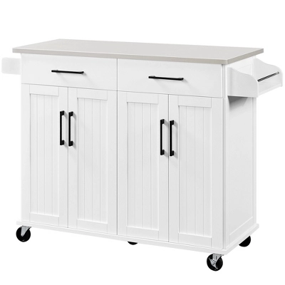 Yaheetech Large Kitchen Cart Kitchen Island On Wheels With Stainless Steel Countertop 11 Yaheetech Large Kitchen Cart Kitchen Island On Wheels With Stainless Steel Countertop - Image 9