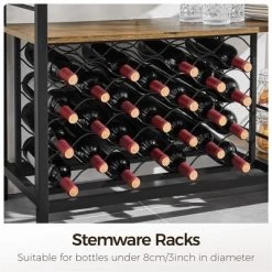 Yaheetech Home Bar Industrial Wine Rack Table With Glass Holder, Wine Bar Cabinet, Rustic Brown 14 Yaheetech Home Bar Industrial Wine Rack Table With Glass Holder, Wine Bar Cabinet, Rustic Brown -Furniture Specialty Store GUEST 20470a51 3868 4b86 b4d1 0ead1ba7e300