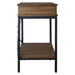 Newcastle Wood And Metal Console Table Criss-Cross - Baxton Studio