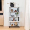 60.5" 5 Tier S Shaped Bookcase White/Black - Danya B. -Furniture Specialty Store GUEST 20e87a2c c1c0 4f23 bccc 685ed36382a0