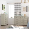 Set Of 2 38" 5 Drawer Chest And 64" 9 Drawer Dresser Beige - Accent Furniture