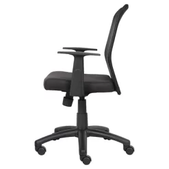 Budget Mesh Task Chair With T-Arms Black - Boss Office Products