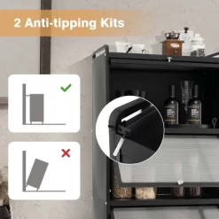 Costway 5-Tier Kitchen Baker's Rack Storage Cabinet Mobile Microwave Stand Flip-up Doors -Furniture Specialty Store GUEST 23282a11 380d 485c 8584 b76d1dd2b40a