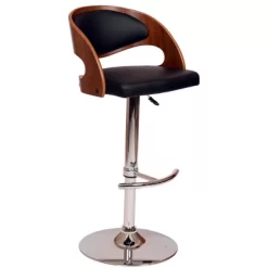 Malibu Swivel Barstool Black/Walnut - Armen Living
